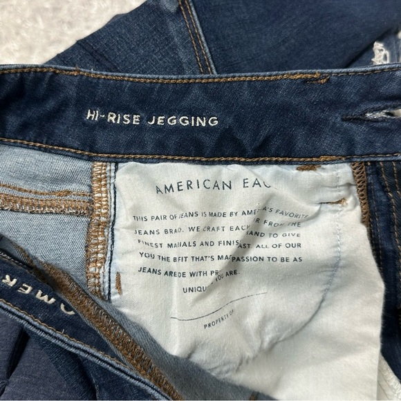 AEO Next Level Stretch Hi-Rise Jegging Distressed Shredded Jeggings Size 2 Long - Picture 8 of 8